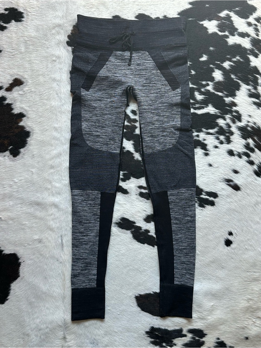 Lanston Sport Color block Heathered Gray Black Athletic Leggings